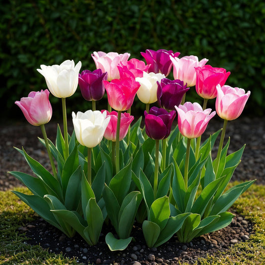 GreenboutiQ - Blumenzwiebeln - Tulp Pastel mix - Verschiedene Farben - 12 Stück - Zwiebelgröße 11/12 - XXL Pack 