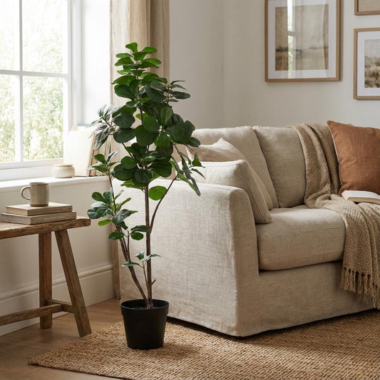 Ficus lyrata Kunstpflanze 150cm – Große Geigenfeige Deko Pflanze – Pflegefreie Zimmerpflanze für Wohnzimmer Büro & Empfangsbereich