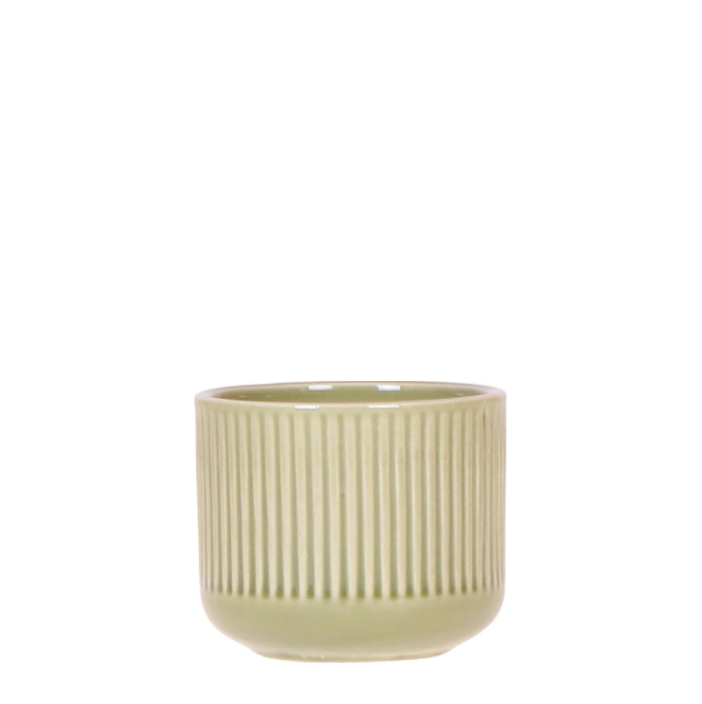 Flare Dekotopf Green – Ø6cm – Kleiner Retro-Blumentopf mit Rillenstruktur – Bold Seventies Design – Für Mini-Zimmerpflanzen & stilvolle Akzente im Innenbereich 