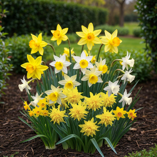 GreenboutiQ - Blumenzwiebeln - Narcis Botanical Mix - Farbe Gelb und Weiß - 20 Stück - Zwiebelgröße 10/12 - XXL Pack 