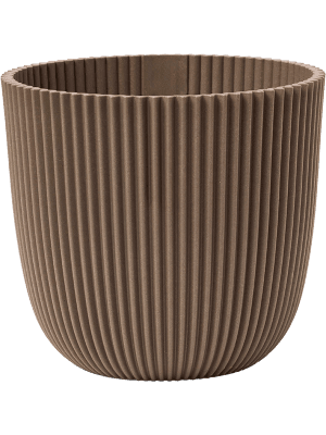 Topf Capi Nature Groove – Made With Warm Taupe – Ø17cm – Nachhaltiger Pflanzkübel mit natürlicher Rillenstruktur – Moderner Look für Innenbereich 