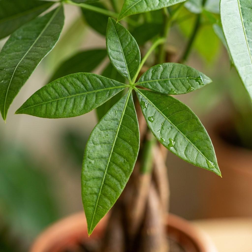 Glückskastanie Pachira Aquatica Zimmerpflanze Geldbaum – 40–50cm – Pflegeleichte Zimmerpflanze im 12cm Topf – Tropische Grünpflanze für Wohnzimmer Büro & Fensterbank 