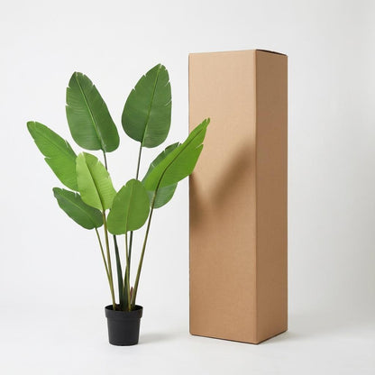 Strelitzia Nicolai Kunstpflanze 155cm – Paradiesvogelblume Deko Pflanze – Pflegefreie Zimmerpflanze für Wohnzimmer Büro & Empfangsbereich