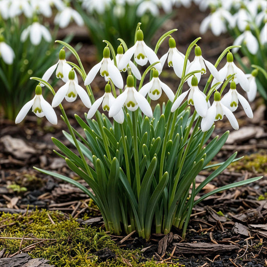 GreenboutiQ - Blumenzwiebeln - Galanthus Elwesii - Farbe Weiß - 25 Stück - Zwiebelgröße 5/6 - XXL Pack 