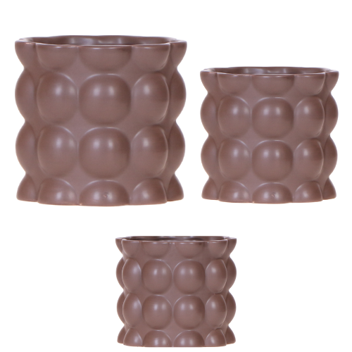 Kolibri Company | Kombi‑Deal | Cotton Braun Übertopf‑Set – 6 cm + 9 cm + 12 cm 