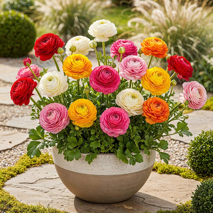 GreenboutiQ - Blumenzwiebeln - Ranunculus Mix - Verschiedene Farben - 40 Stück - Zwiebelgröße 5/6 - XXL Pack 