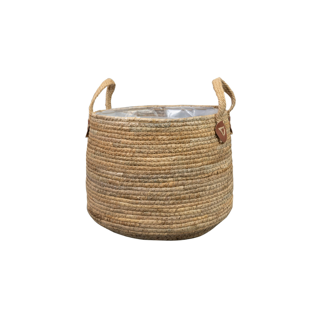 Korb Isla Naturel – D28cm x H19cm – Naturkorb für Pflanzen, Aufbewahrung & Deko – Handgefertigter Look – Vielseitig & dekorativ – Für Wohnzimmer, Bad & Balkon 