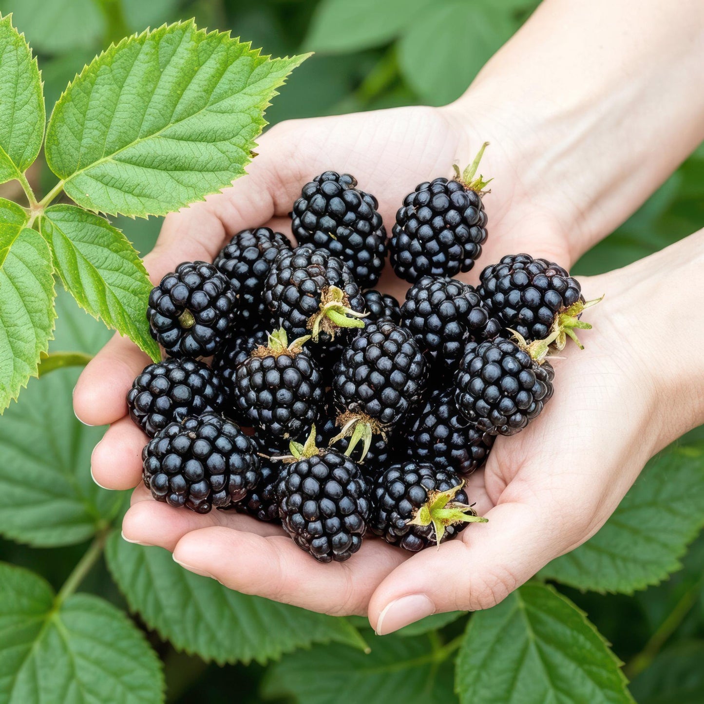 GreenboutiQ - Obstpflanzen - Brombeere - Rubus Black Satin - Winterhart - 6 Pflanzen - Topf 9 cm - Schwarze Brombeere 