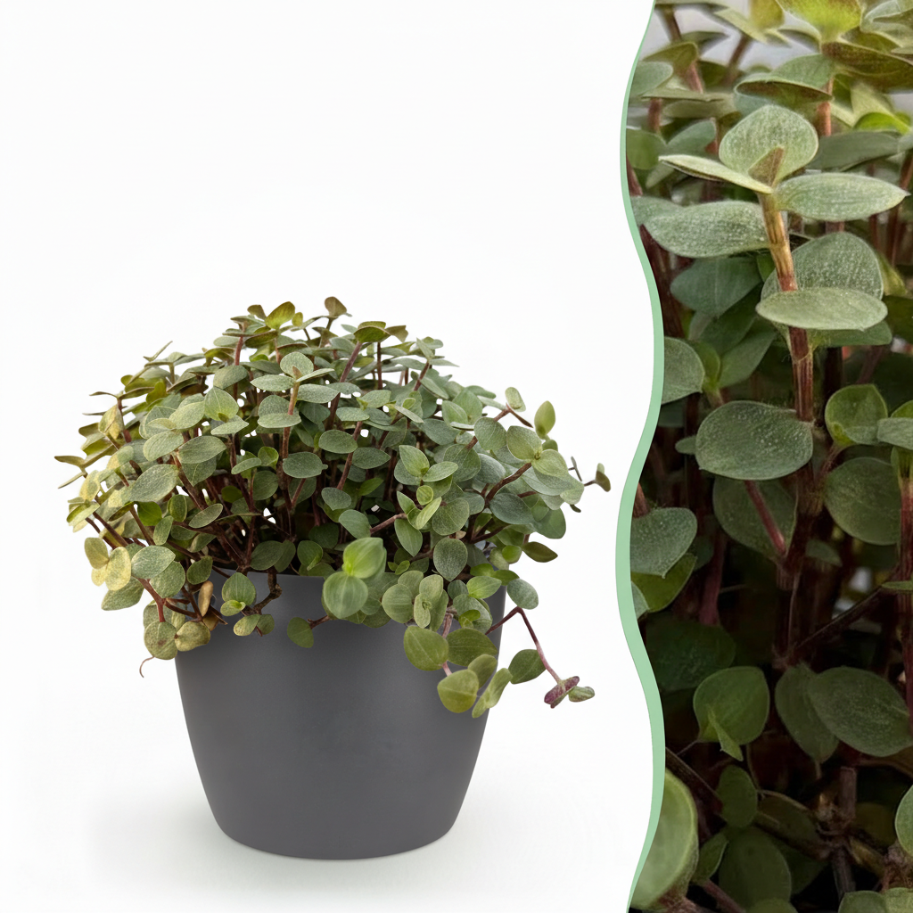 Green boutiQ - Zimmerpflanze - Calissia repens - Katzengras - Haustierfreundlich - Grün - 1 Pflanze - mit Potter Grau - Topf 12cm - Höhe 17-20cm 