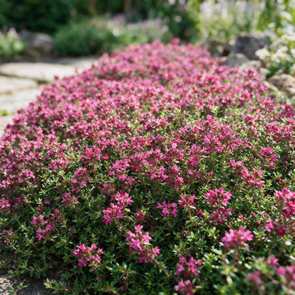 Kriech-Thymian 'Red Carpet' – Thymus praecox 'Red Carpet' – 6 Pflanzen – Topf Ø11cm – Bienenfreundliche Staude für Garten & Balkon