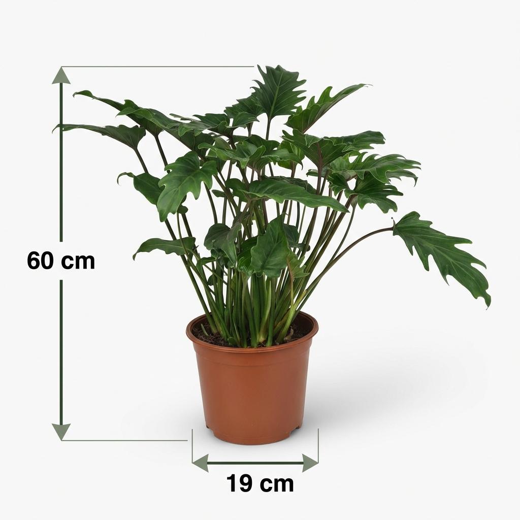 Green boutiQ - Zimmerpflanze - Philodendron - Philodendron Xanadu - Grün - Pflegeleicht - 1 Pflanze - Topf 19cm - Höhe 60cm 
