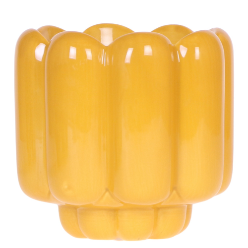 Kolibri Home | Retro Shine Übertopf - Yellow - Ø12cm 