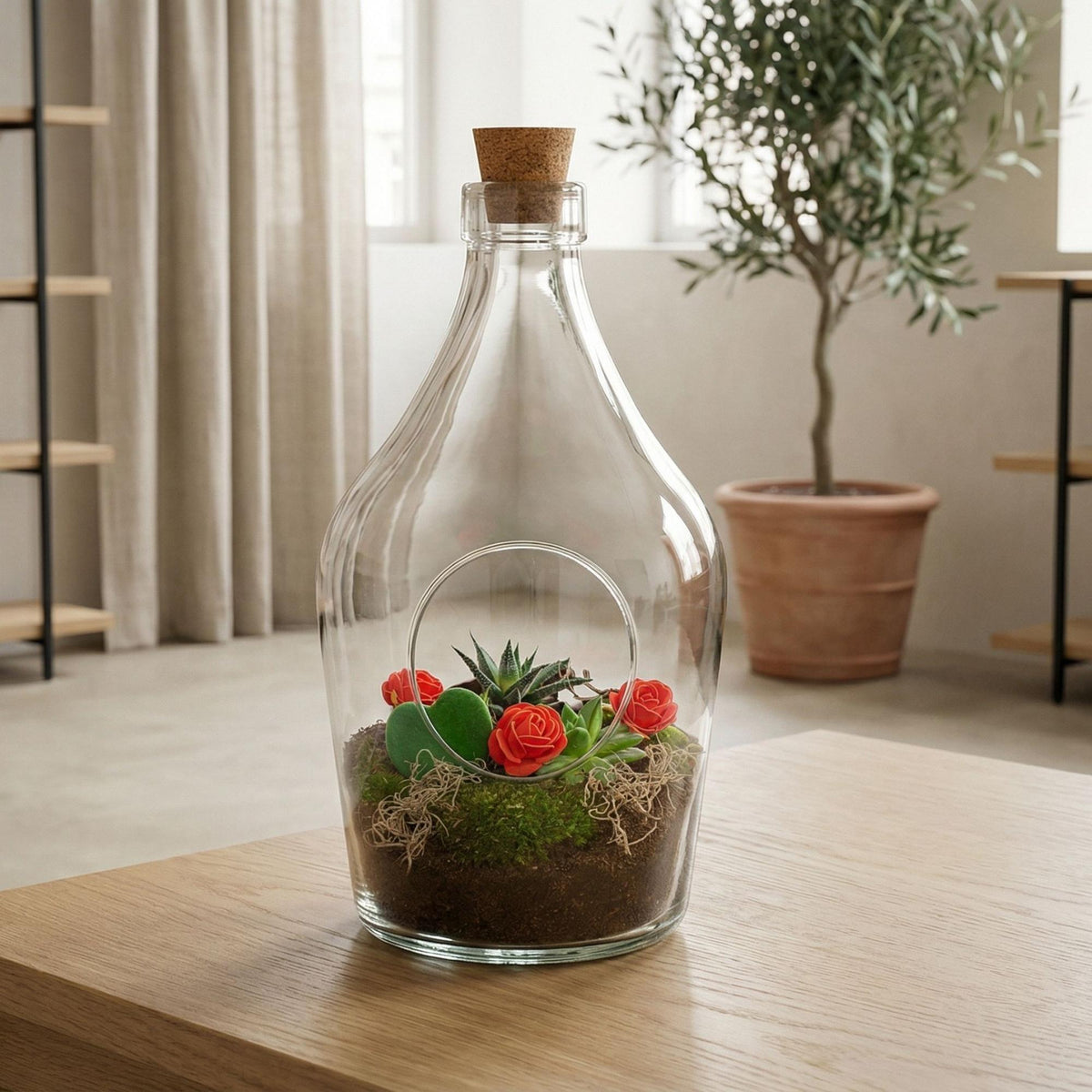 Love in a Bottle - DIY Open Planten terrarium - Ø 16 cm ↑ 30 cm 