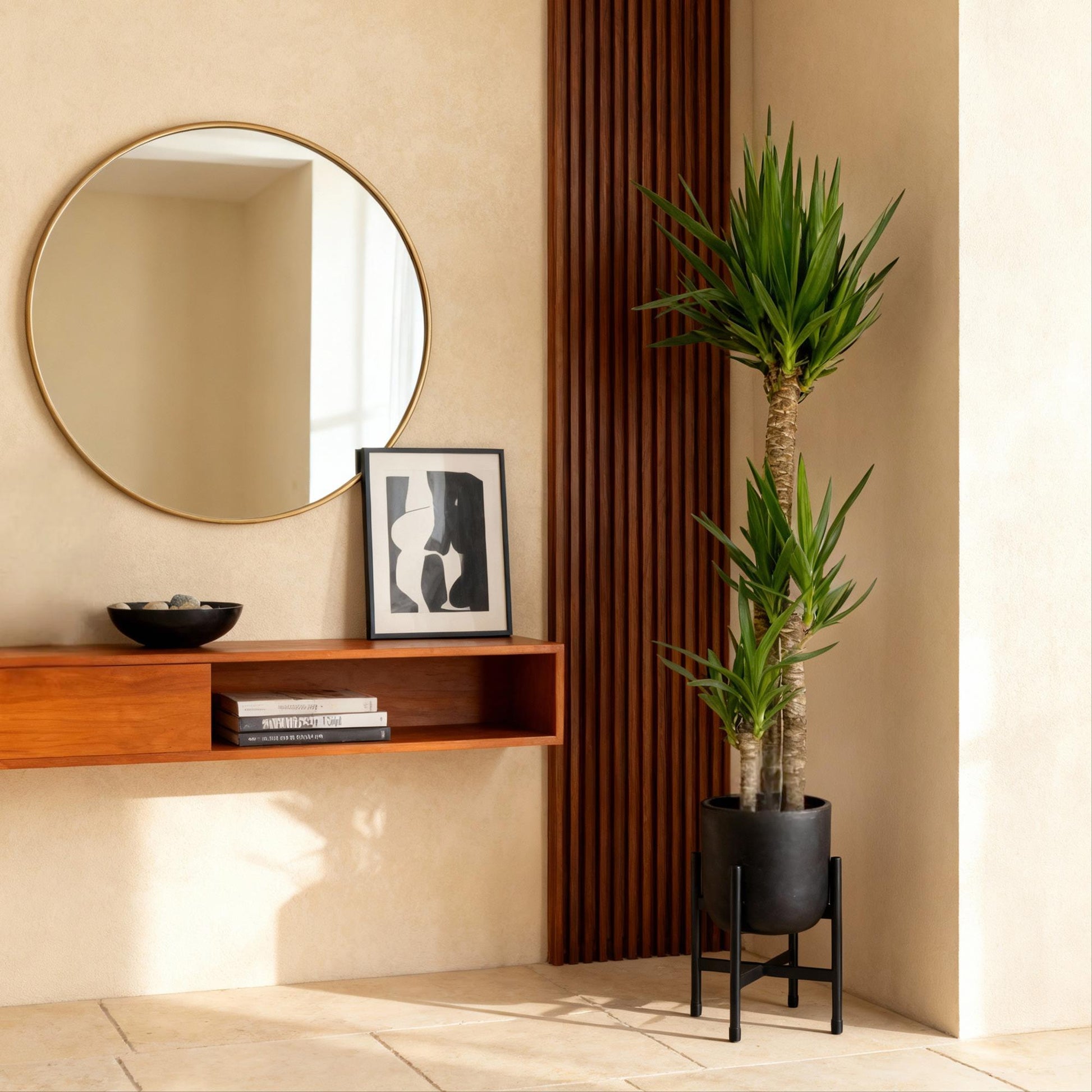 Palmlilie Yucca Elephantipes – 140cm – 24cm – Pflegeleichte Palmlilie mit schmalen, grünen Blättern – Robuste Zimmerpflanze für helle & halbschattige Wohnbereiche 