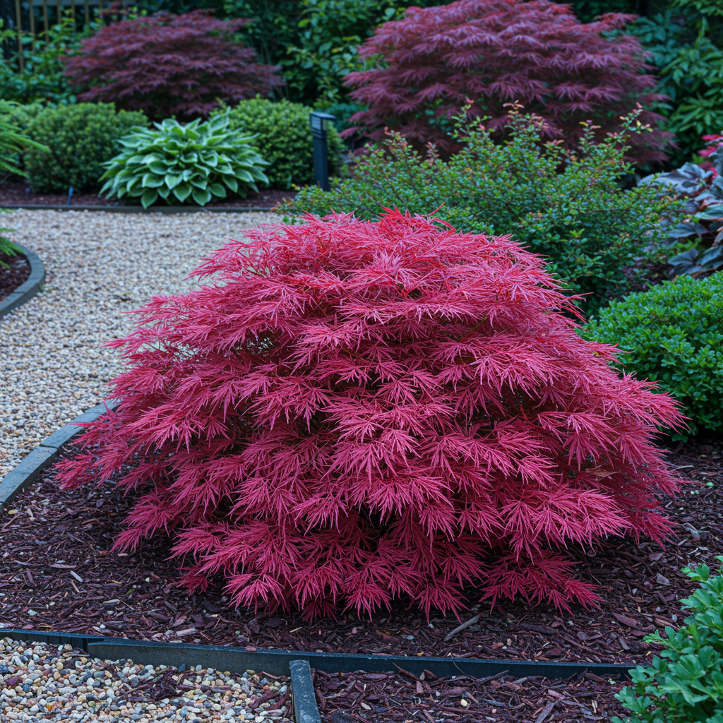 Japanischer Ahorn – Acer palmatum 'Pink Dwarf' – 2 Pflanzen – ca. 70 cm hoch – Topf Ø19 cm – rosa Laubaustrieb – kompakter Wuchs – Balkon- & Gartenpflanze 