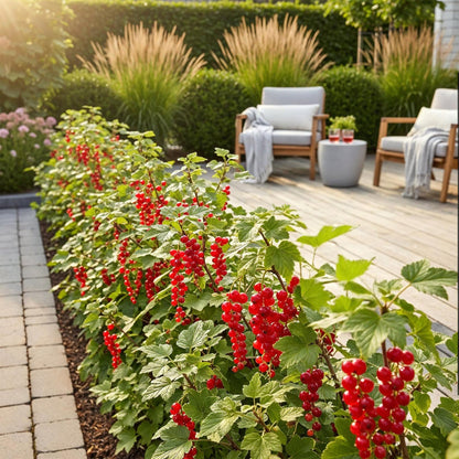 Rote Johannisbeere Ribes rubrum Jonkheer van Tets winterhart 3 Pflanzen Ø9cm Höhe30cm – Ertragreiche Johannisbeerpflanze für Garten Balkon & Terrasse 