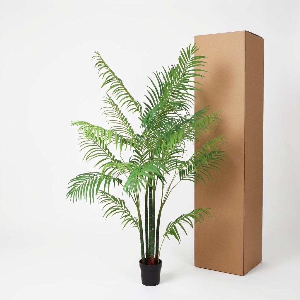Areca Palme Kunstpflanze 190cm – Große Goldfruchtpalme Deko Pflanze – Pflegefreie Kunstpalme für Wohnzimmer Büro & Empfangsbereich