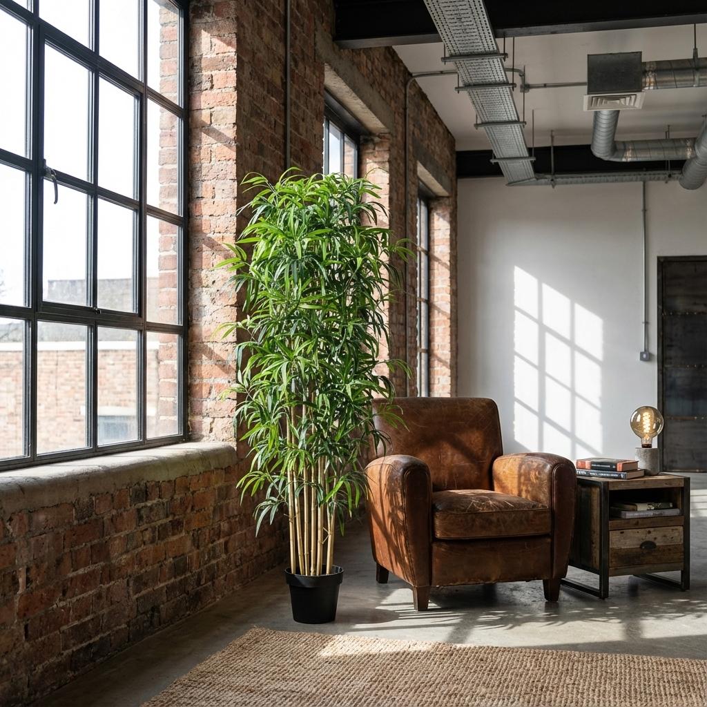 Künstlicher Bambus 150cm – Bambus Kunstpflanze im Topf – Pflegefreie Deko Pflanze für Wohnzimmer Büro & Empfangsbereich