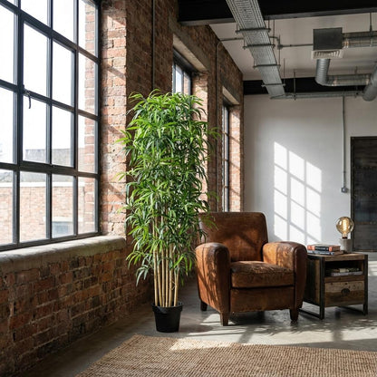 Künstlicher Bambus 150cm – Bambus Kunstpflanze im Topf – Pflegefreie Deko Pflanze für Wohnzimmer Büro & Empfangsbereich