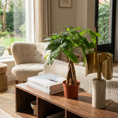 Glückskastanie Pachira Aquatica Zimmerpflanze Geldbaum – 40–50cm – Pflegeleichte Zimmerpflanze im 12cm Topf – Tropische Grünpflanze für Wohnzimmer Büro & Fensterbank 