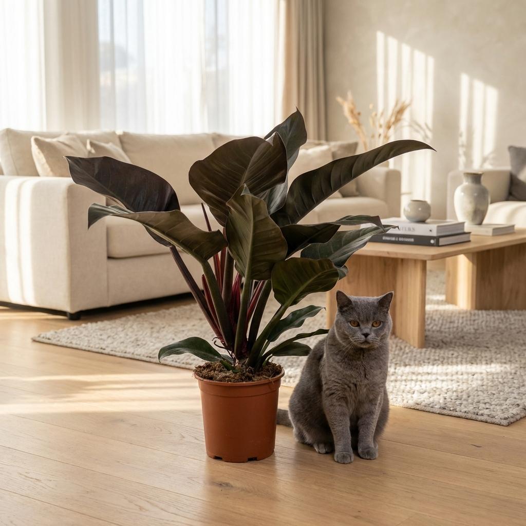 Green boutiQ - Zimmerpflanze - Philodendron - Philodendron Imperial Red - Rot - Pflegeleicht - 1 Pflanze - Topf 19cm - Höhe 60cm 