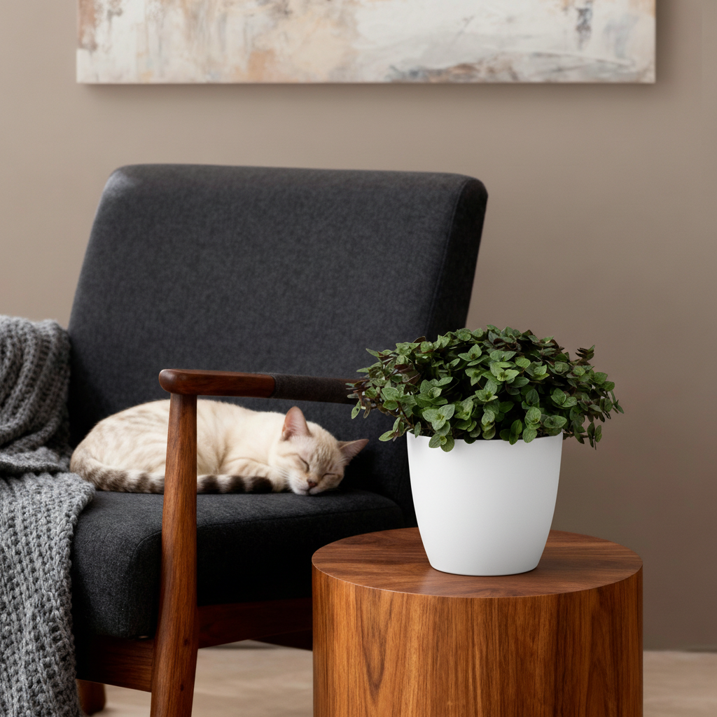 Green boutiQ - Zimmerpflanze - Calissia repens - Katzengras - Haustierfreundlich - Grün - 4 Pflanzen - mit Potter Weiß - Topf 12cm - Höhe 17-20cm 