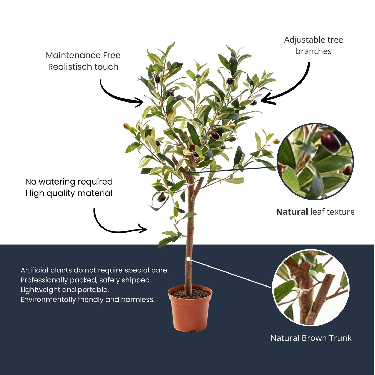 Olijfboom in pot 65cm – Kunstplant - Artificial plant 