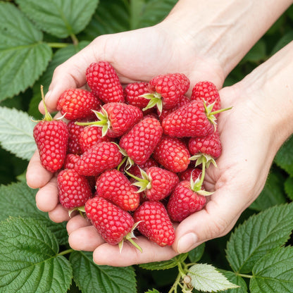 Himbeere Rubus idaeus Heritage winterhart 3 Pflanzen Ø9cm Höhe 30cm – Rote Himbeere für Garten Beet Balkon & Terrasse – Ertragreiche Obstpflanze 