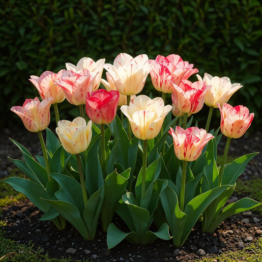 GreenboutiQ - Blumenzwiebeln - Tulp Hemisphere Mischung - Verschiedene Farben - 12 Stück - Zwiebelgröße 11/12 - XXL Pack 