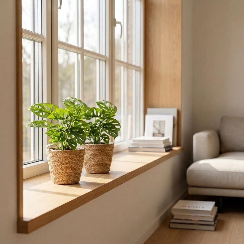 Fensterblatt 'Monkey Mask' – Monstera adansonii – 2 Pflanzen – Topf Ø12cm – Höhe 25cm – Dekorative Zimmerpflanze