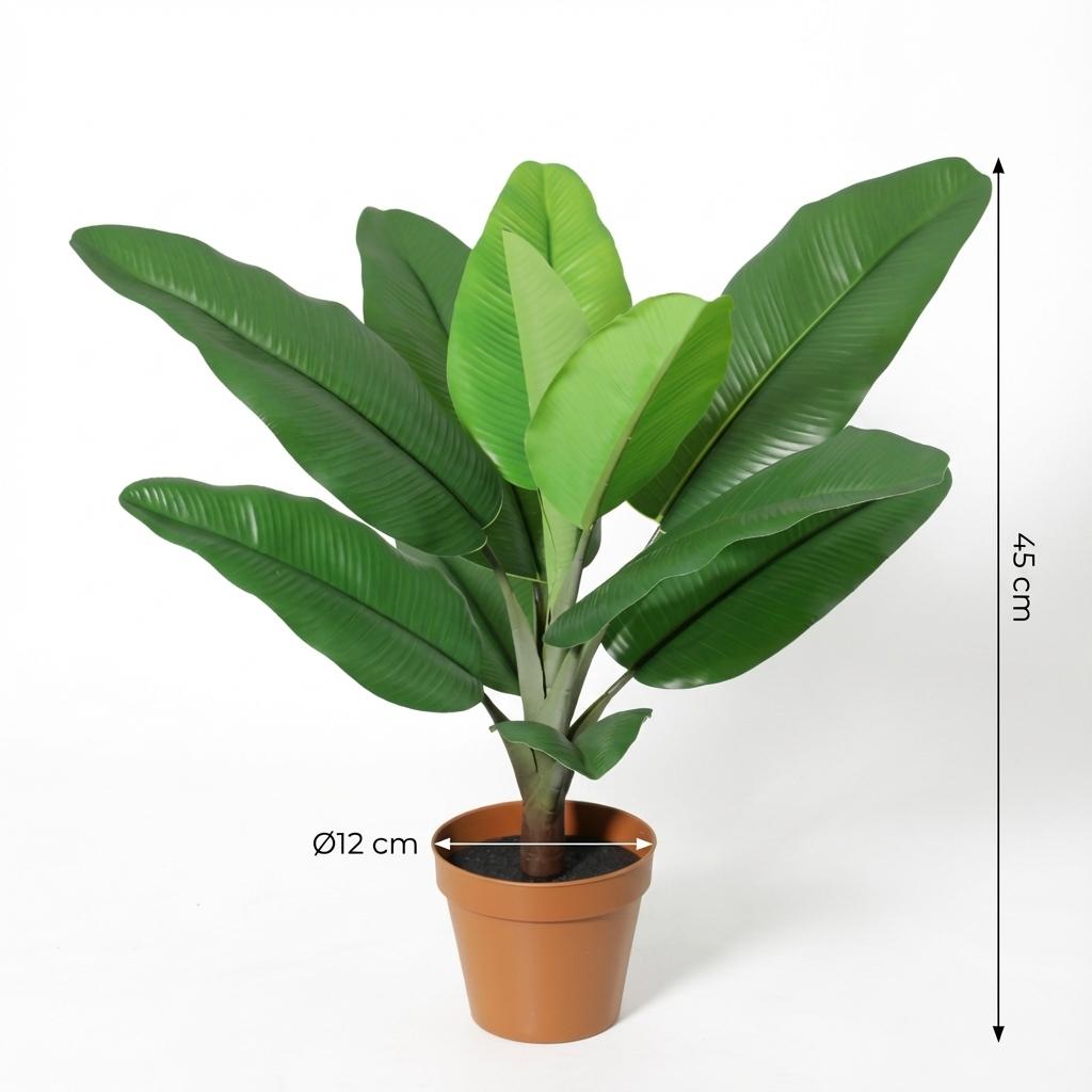 Philodendron Jungle King Kunstpflanze 45cm – Tropische Deko Pflanze – Pflegefreie Zimmerpflanze für Wohnzimmer Büro & Fensterbank