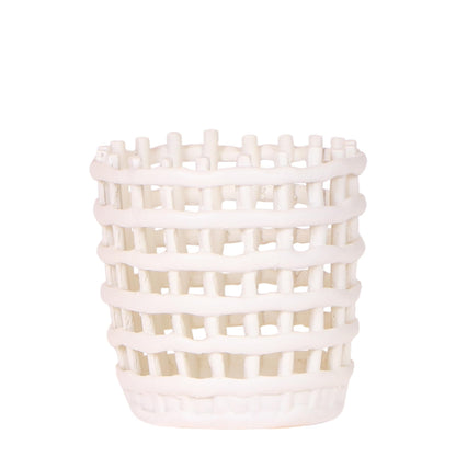 Mesh Ziertopf Ø9cm – Moderner Pflanztopf mit Strukturdesign – Dekorativer Übertopf für Zimmerpflanzen & Kräuter