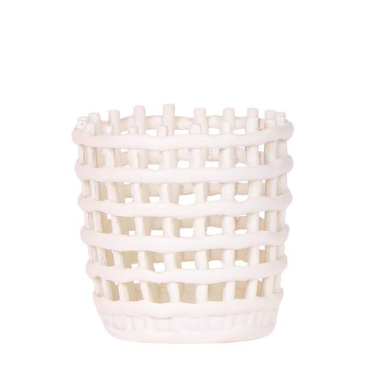 Mesh Ziertopf Ø9cm – Moderner Pflanztopf mit Strukturdesign – Dekorativer Übertopf für Zimmerpflanzen & Kräuter