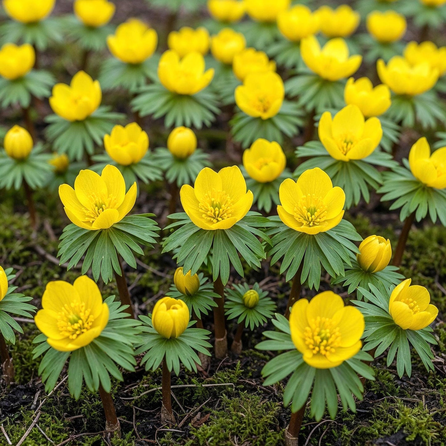 GreenboutiQ - Blumenzwiebeln - Eranthis Cilicica - Farbe Gelb - 25 Stück - Zwiebelgröße 4/5 - XXL Pack 