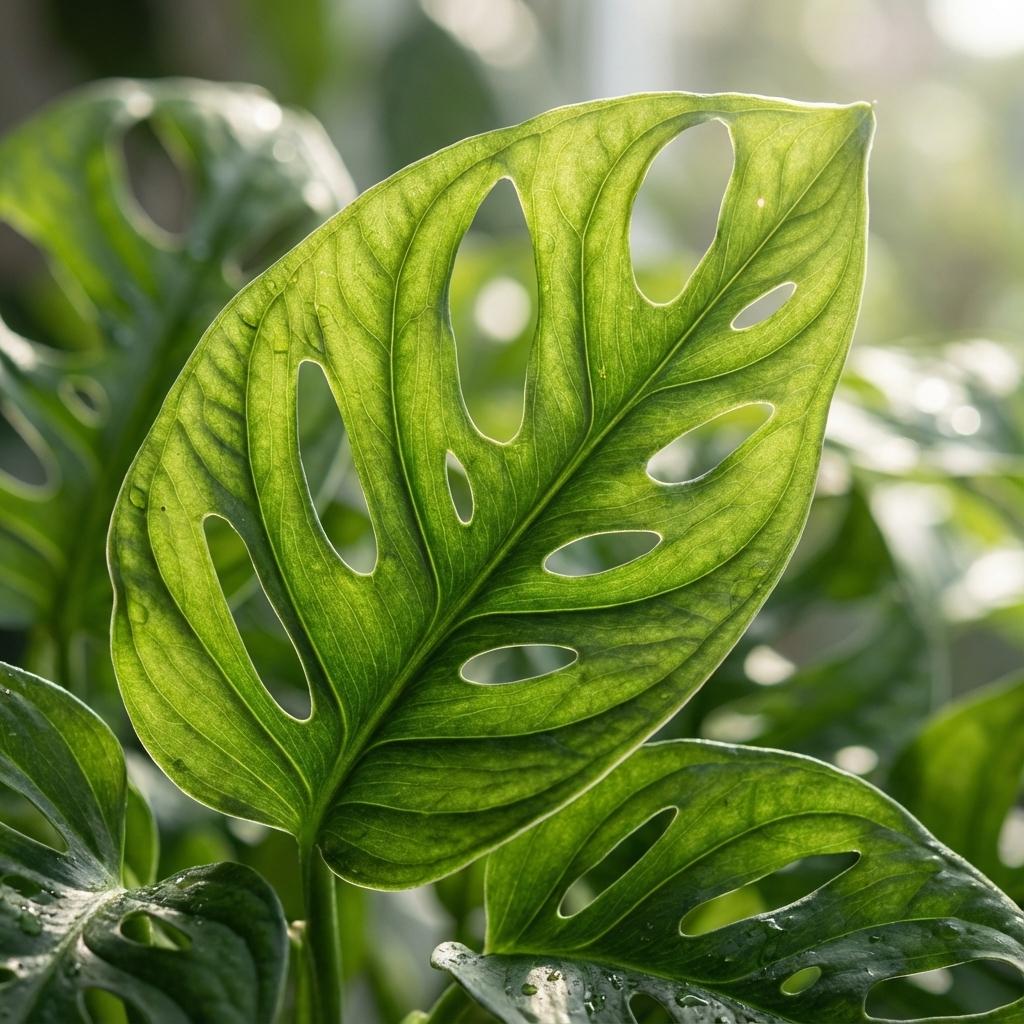 Monstera Adansonii Monkey Mask Ø12cm Höhe25–35cm – Tropische Zimmerpflanze mit gelochten Blättern – Pflegeleichte Kletter- & Hängepflanze für Wohnraum & Büro 