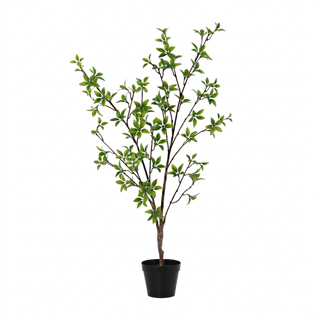 Künstlicher Myrtus 83cm im Topf – realistische Kunstpflanze mit feinen Blättern – pflegefreie Zimmerdeko für Wohnzimmer, Flur & Büro – mediterraner Look, ganzjährig grün, inkl Basistopf 