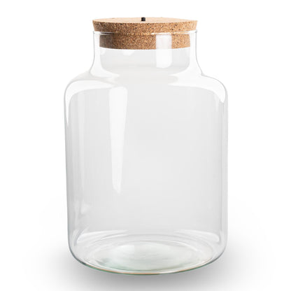 Terrarium fles met kurk - Little Milky met led kurk - Gesloten groot terrarium ↑ 24.5 cm 
