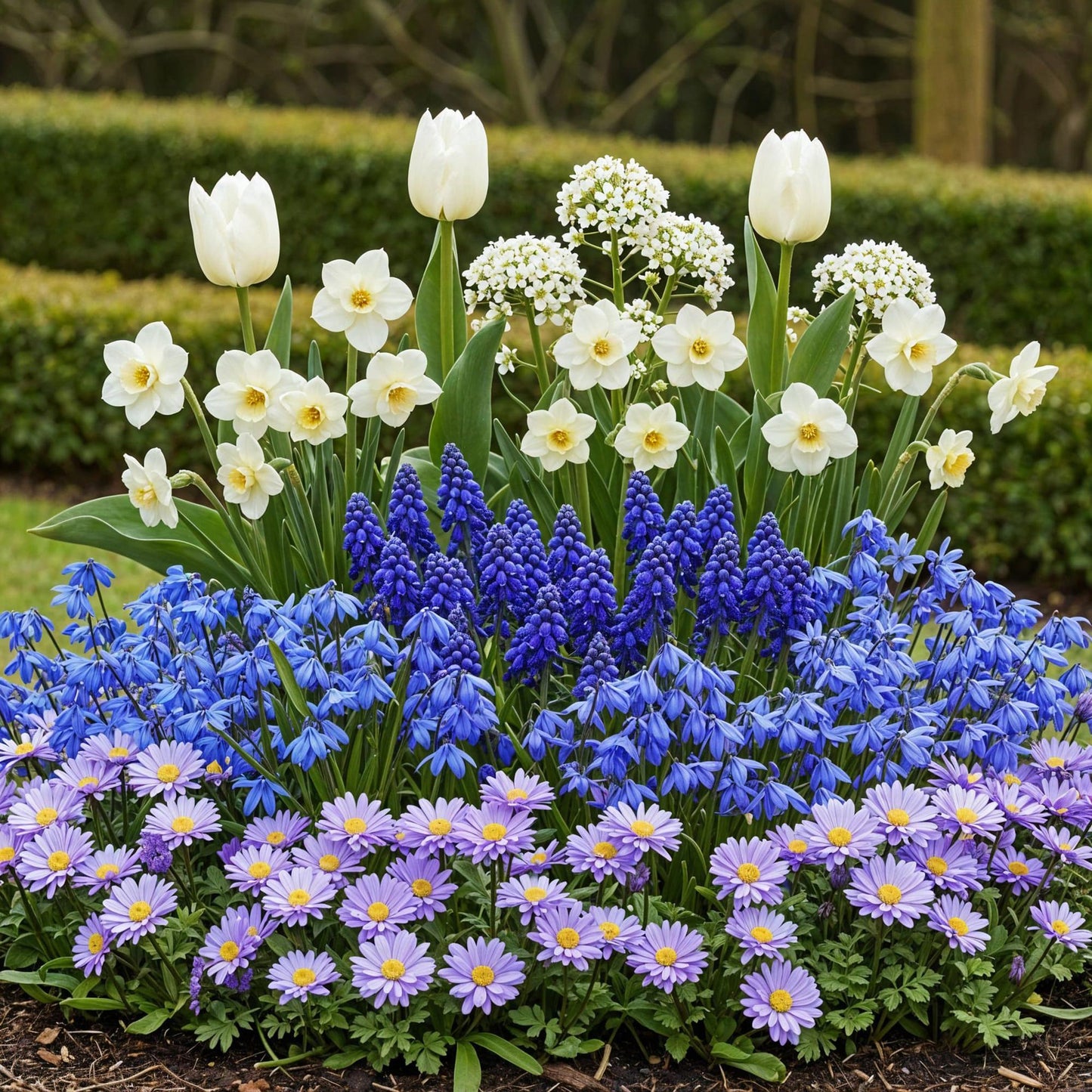 GreenboutiQ - Blumenzwiebeln - Bulb Garden Blue mix - Verschiedene Sorten - Farbe Blau - 125 Stück - Geschenkverpackung 