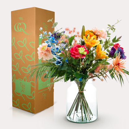 Kunstblumenstrauß - Pretty Powerful - 67cm - Hochwertiges Kunstblumen Bouquet für Wohnzimmer Büro Dekoration 