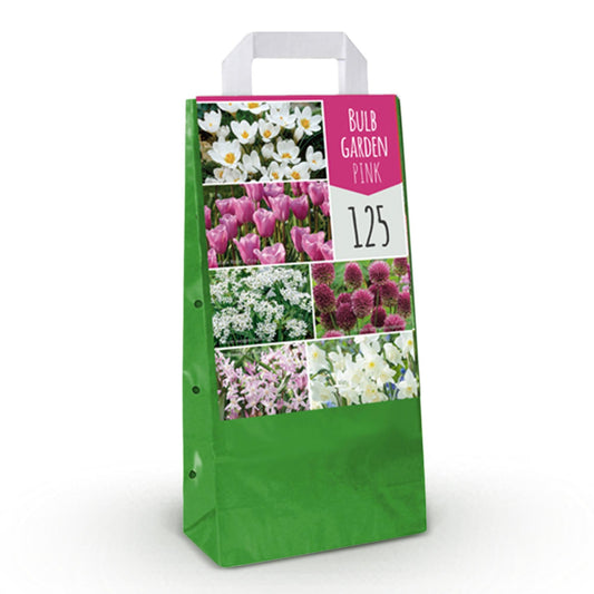 GreenboutiQ - Blumenzwiebeln - Bulb Garden Pink Mix - Verschiedene Sorten - Farbe Rosa - 125 Stück - Geschenkverpackung 
