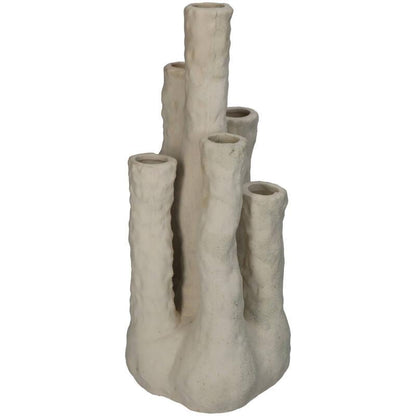 Blumenhalter Koraal – Ecru – Keramik Vase in Korallenform – Dekorativer Blumenhalter für Trockenblumen & Zweige – Maße 18×18×30 cm 
