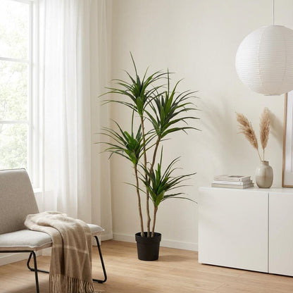 Dracaena Kunstpflanze 165cm – Große Drachenbaum Deko Pflanze – Pflegefreie Zimmerpflanze für Wohnzimmer Büro & Empfangsbereich