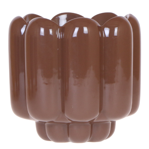 Kolibri Home | Retro Shine Übertopf - Brown - Ø12cm 