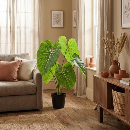 Philodendron Kunstpflanze 100cm – Tropische Deko Pflanze – Pflegefreie Zimmerpflanze für Wohnzimmer Büro & Empfangsbereich