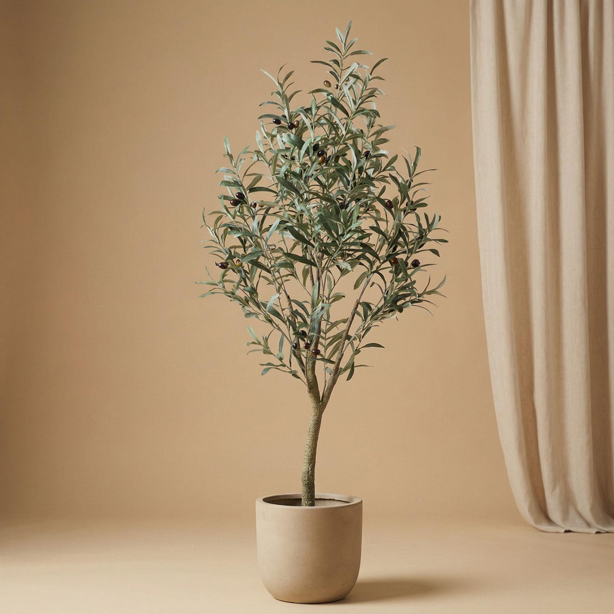 Künstlicher Olivenbaum im Topf - Kunstpflanze - 140 cm 