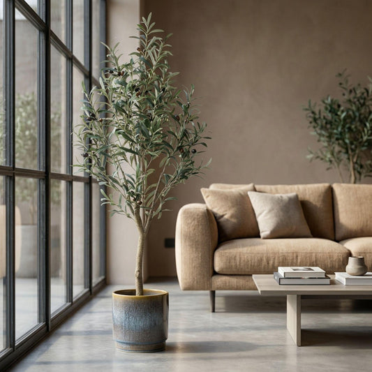 Künstlicher Olivenbaum im Topf - Kunstpflanze - 140 cm 