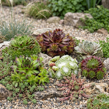 Hauswurz 'Big Sam' – Sempervivum 'Big Sam' – 6 Pflanzen – Topf Ø7cm – Höhe 10-12cm