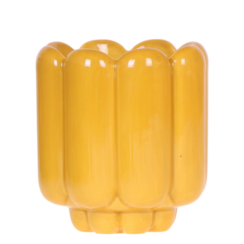 Kolibri Home | Retro Shine Übertopf - Yellow - Ø9cm 