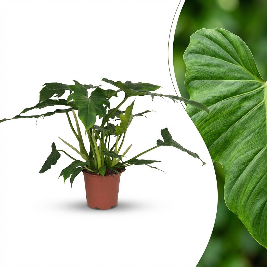 Green boutiQ - Zimmerpflanze - Philodendron - Philodendron Lacerum - Grün - Pflegeleicht - 1 Pflanze - Topf 19cm - Höhe 65cm 