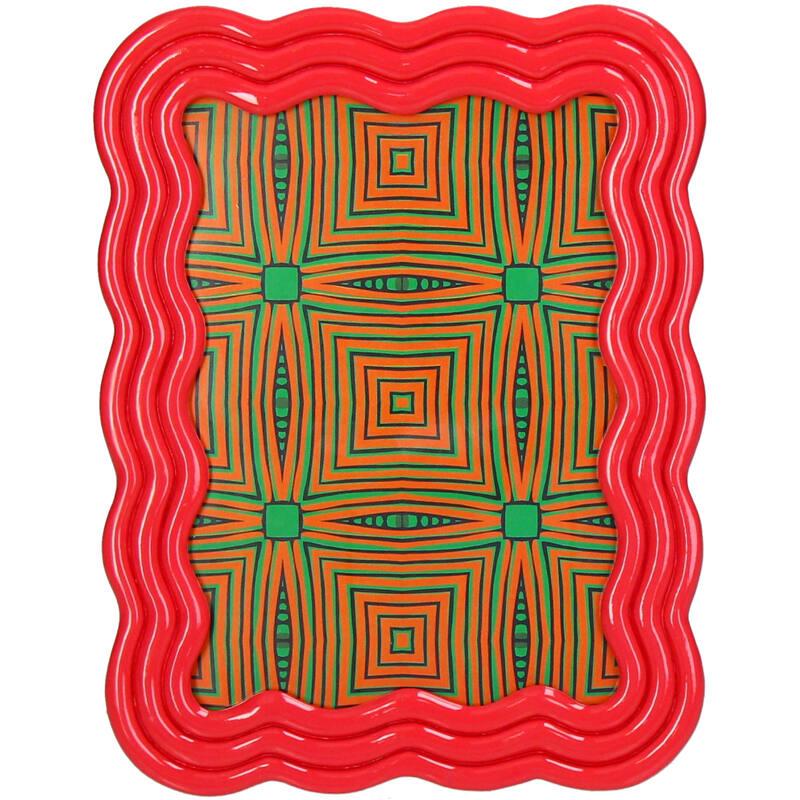 Fotorahmen – Gebogenes Polyresin – Rosa – 13x18cm – Eleganter Bilderrahmen in geschwungener Form – Für Fotos, Portraits & Erinnerungen – Dekorative Tisch- & Regalaufstellung 